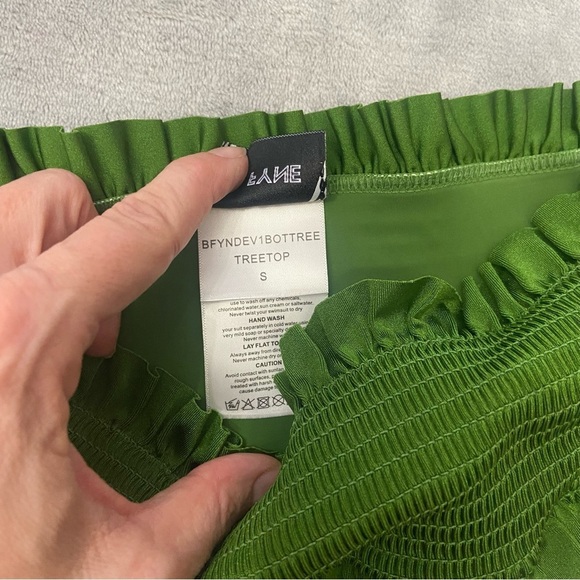 New! BFYNE Blayze Green Ruffled Smocked Bikini Bottom 10482 - Picture 6 of 9